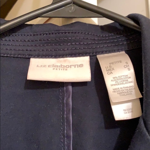 Liz Claiborne Petite Small Navy Jacket - Picture 2 of 2